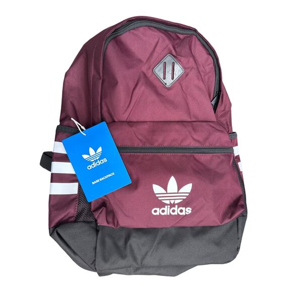 Adidas ORIGINALS BASE BACKPACK MAROON/WHITE/BLACK NWT